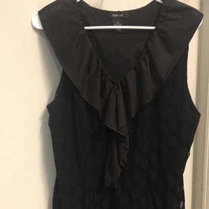 Style & Co black polka dot sleeveless top